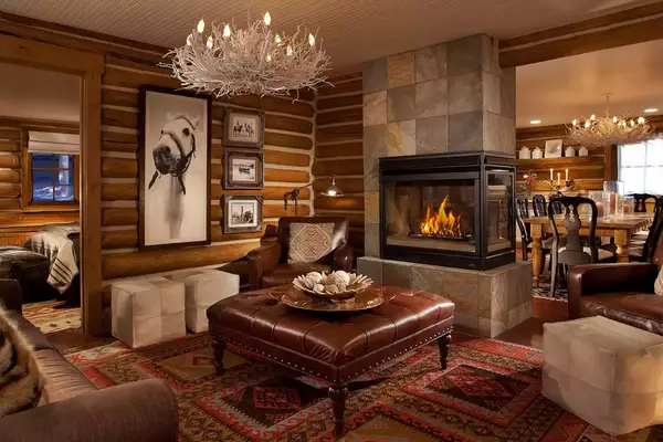 Interior living room space at the Lodge & Spa at Brush Creek Ranch
