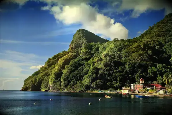 View of Soufriere village (Dominica)