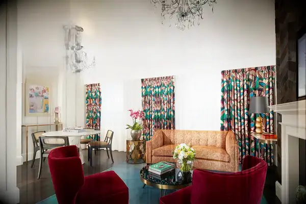 The living room in a suite at the Flemings Mayfair hotel in London