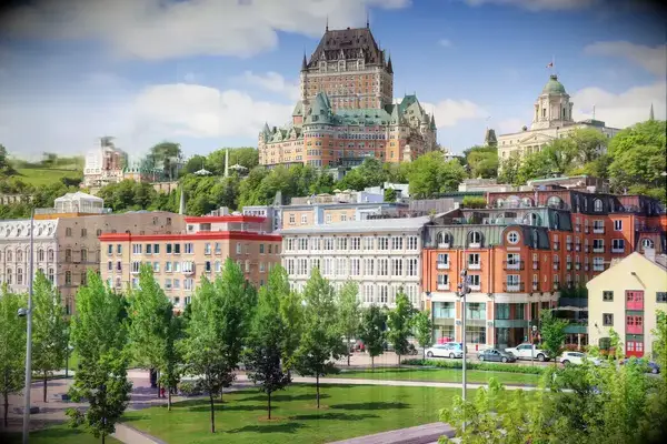 View of Château Frontenac and surrounding buildings in Quebec City