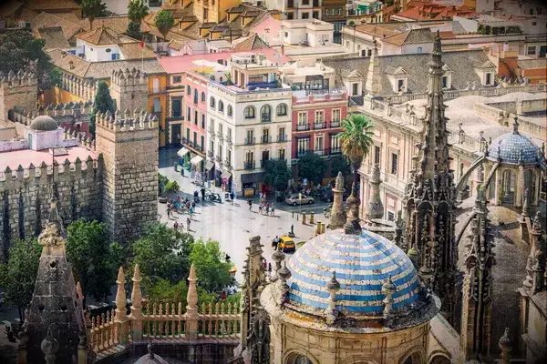 Overview of the old town of Seville, Spain