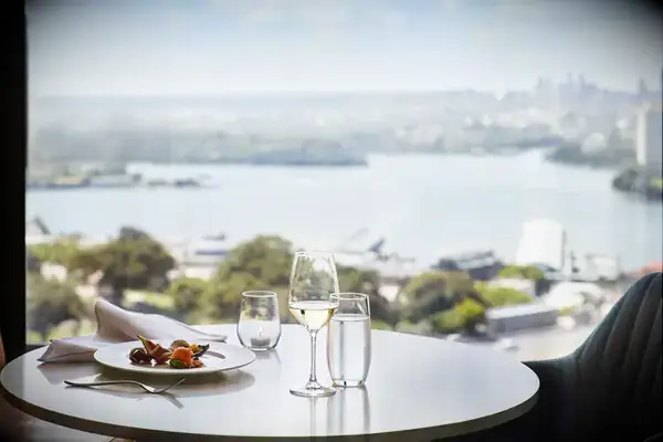 View from a restaurant at the Four Seasons Hotel Sydney