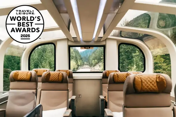 Interior view of the Rocky Mountaineer train