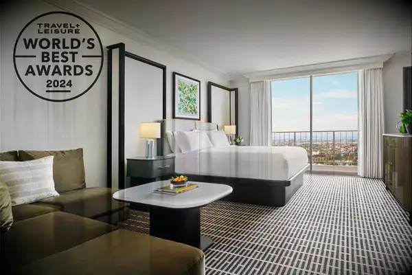 Interior of a guest room at the Pendry Newport Beach