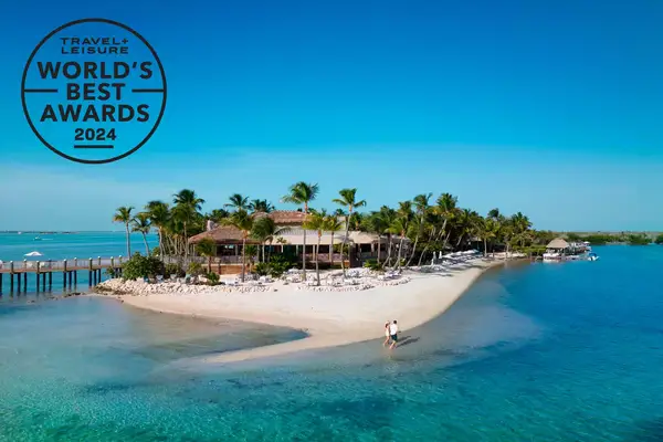 Aerial beach view at Little Palm Island Resort & Spa.