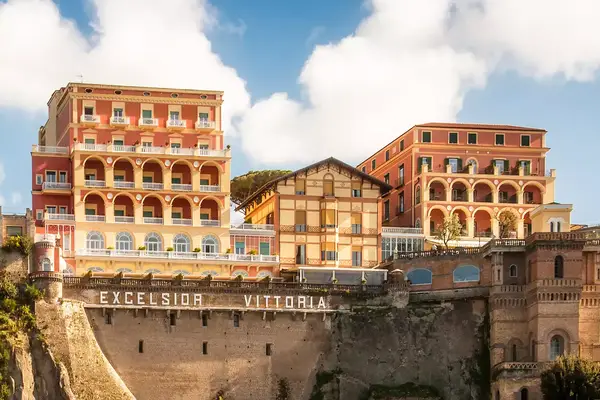 Exterior of the Grand Hotel Excelsior Vittoria in Italy