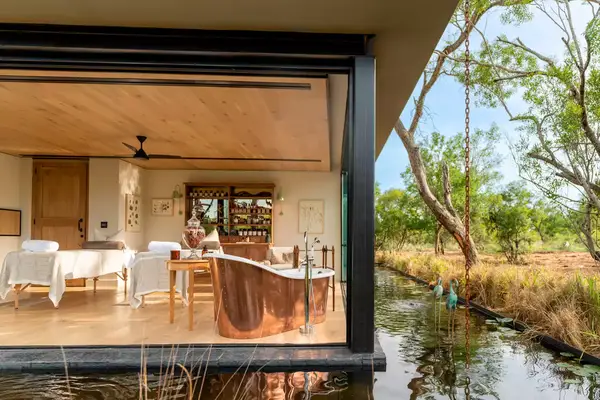 Looking into the spa at the Monwana Game Lodge