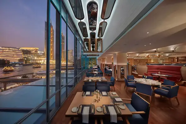 City views from the restaurant at the Mandarin Oriental, Bangkok