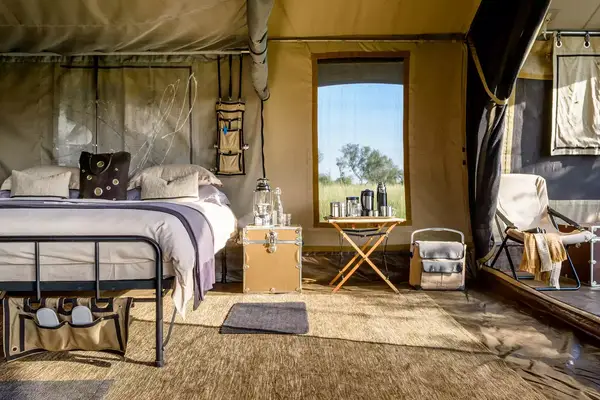 Tented guest suite at the Singita Grumeti complex