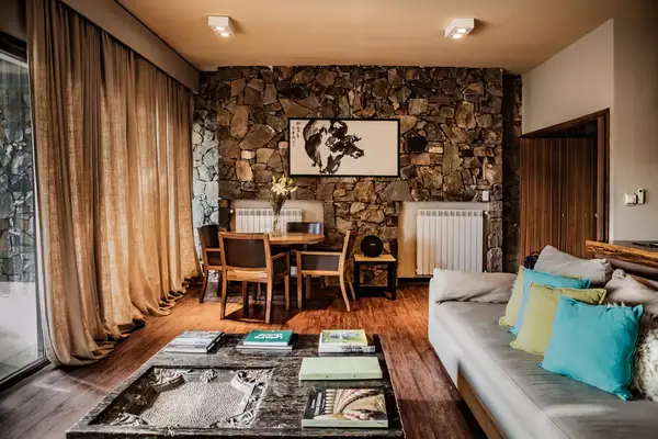 Guest room at the Cavas Wine Lodge