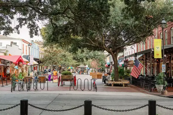 Scenic street in Savannah, Georgia 