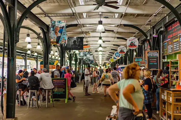 Crowded street of New Orleans