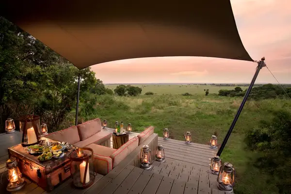 A tented safari camp in Africa.