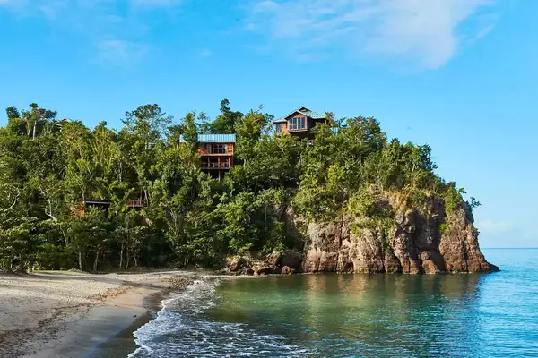 Best Resort in the Caribbean, including Secret Bay, Dominica, with villas perched on a lush hillside
