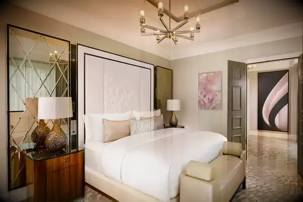 A guest room at The Ritz-Carlton, Berlin.