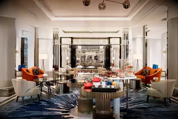 The lounge area at The Ritz-Carlton, Berlin.
