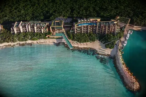 Drone view of a resort in Mexico