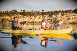 Couple kayaking in California