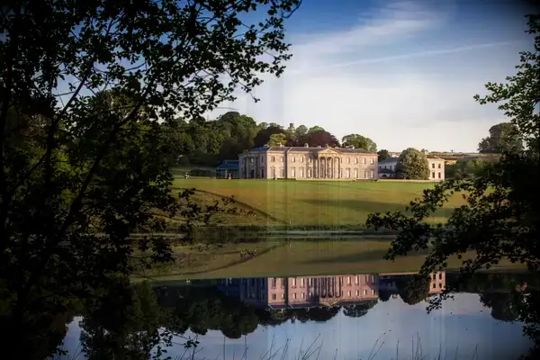 Exterior view of Ballyfin and lake.