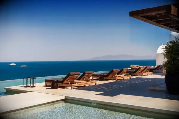 View from the main pool at Kalesma Mykonos