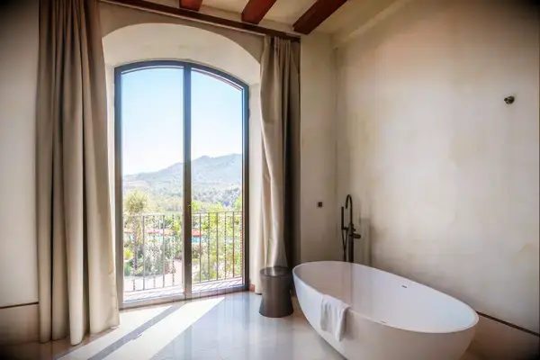 View from a guest bathroom suite at the Gran Hotel Mas d