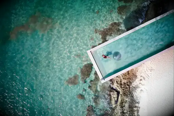 The infinity pool at a luxury resort.