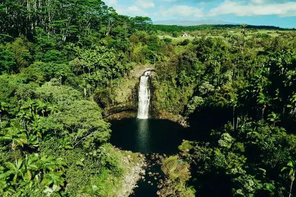 Waterfall on the island of Hawaii