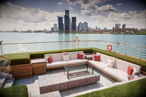 The deck view on a Viking ship.